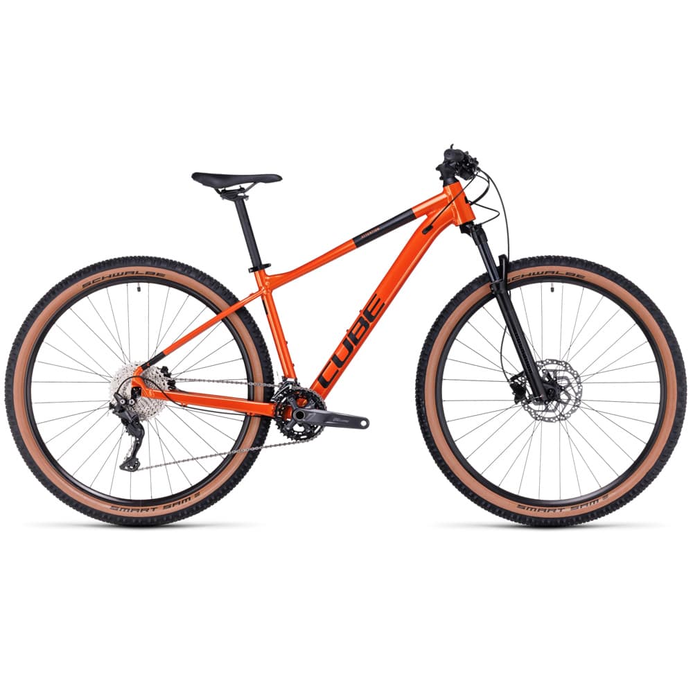 Black and orange 2024 cube mountain bike