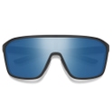 Smith glasses Boomtown matte black / polarised blue mirror