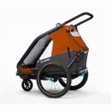 Cube Children's bike trailer Double CMPT X Actionteam grey'n'orange without sun protection