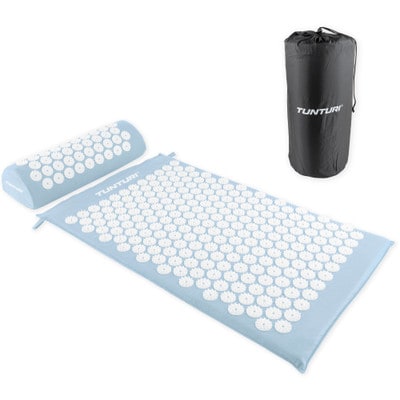 Tunturi acupressure mat and cushion, light blue