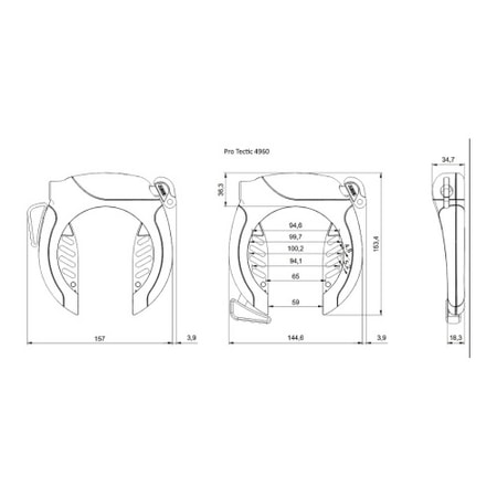 Abus Rahmenschloss PRO TECTIC 4960 NR BK+6KS/85+ST5850