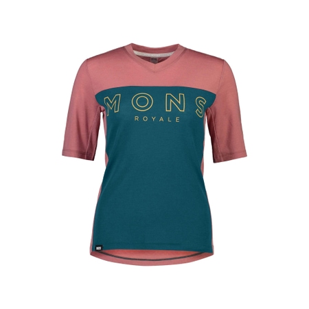 Mons Royale Womens Redwood Enduro VT Deep Teal / Pink Clay