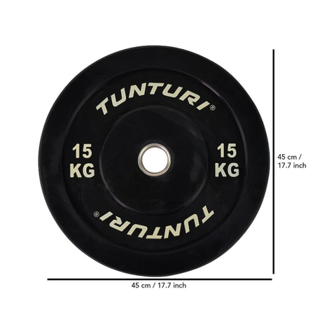 Tunturi Olympic rubberised weight plate 50 mm - 15 kg