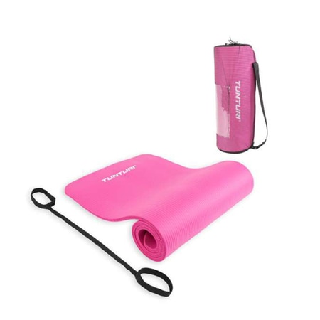 Tunturi fitness mat with bag pink