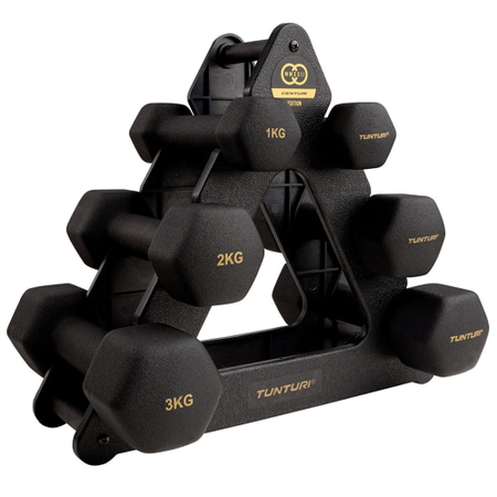 Tunturi Centuri neoprene dumbbell set with stand