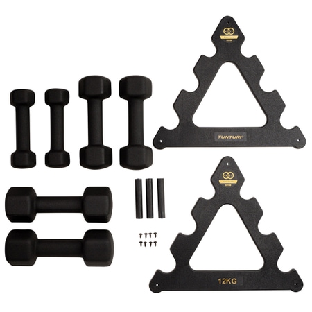 Tunturi Centuri neoprene dumbbell set with stand