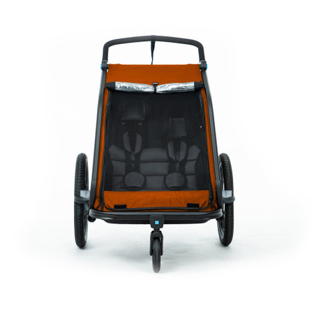 Cube Children's bike trailer Double CMPT X Actionteam grey'n'orange without sun protection