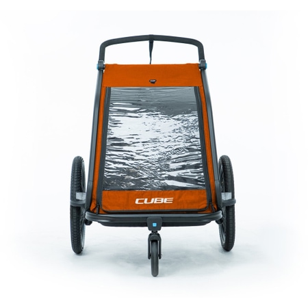 Cube Children's bike trailer Double CMPT X Actionteam grey'n'orange without sun protection