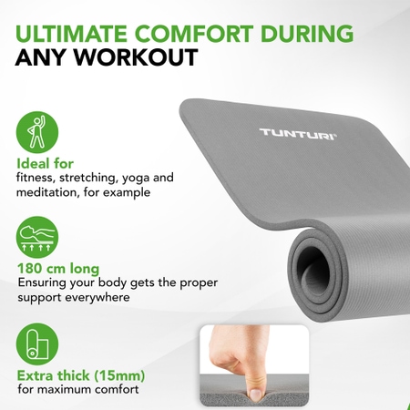 Tunturi fitness mat with bag grey