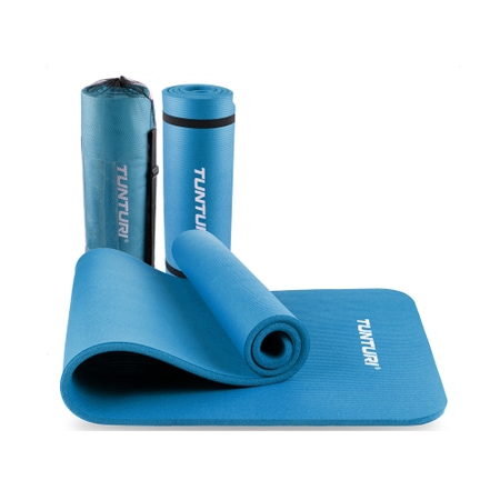 Tunturi Fitnessmatte mit Tasche petrol blau