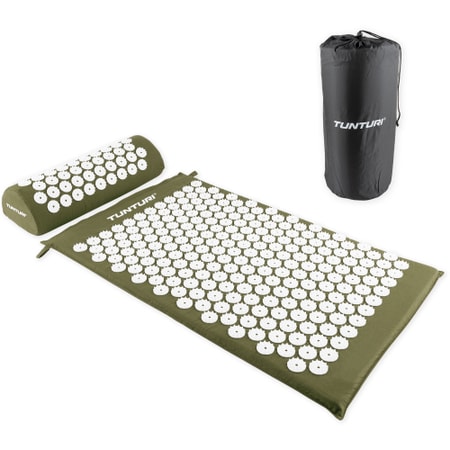 Tunturi acupressure mat and cushion, army green