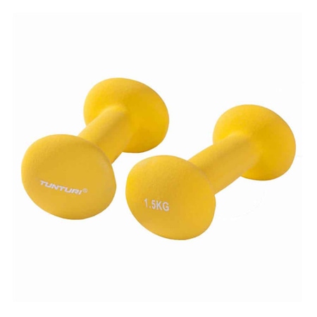 Tunturi neoprene dumbbells 1.5 kg yellow